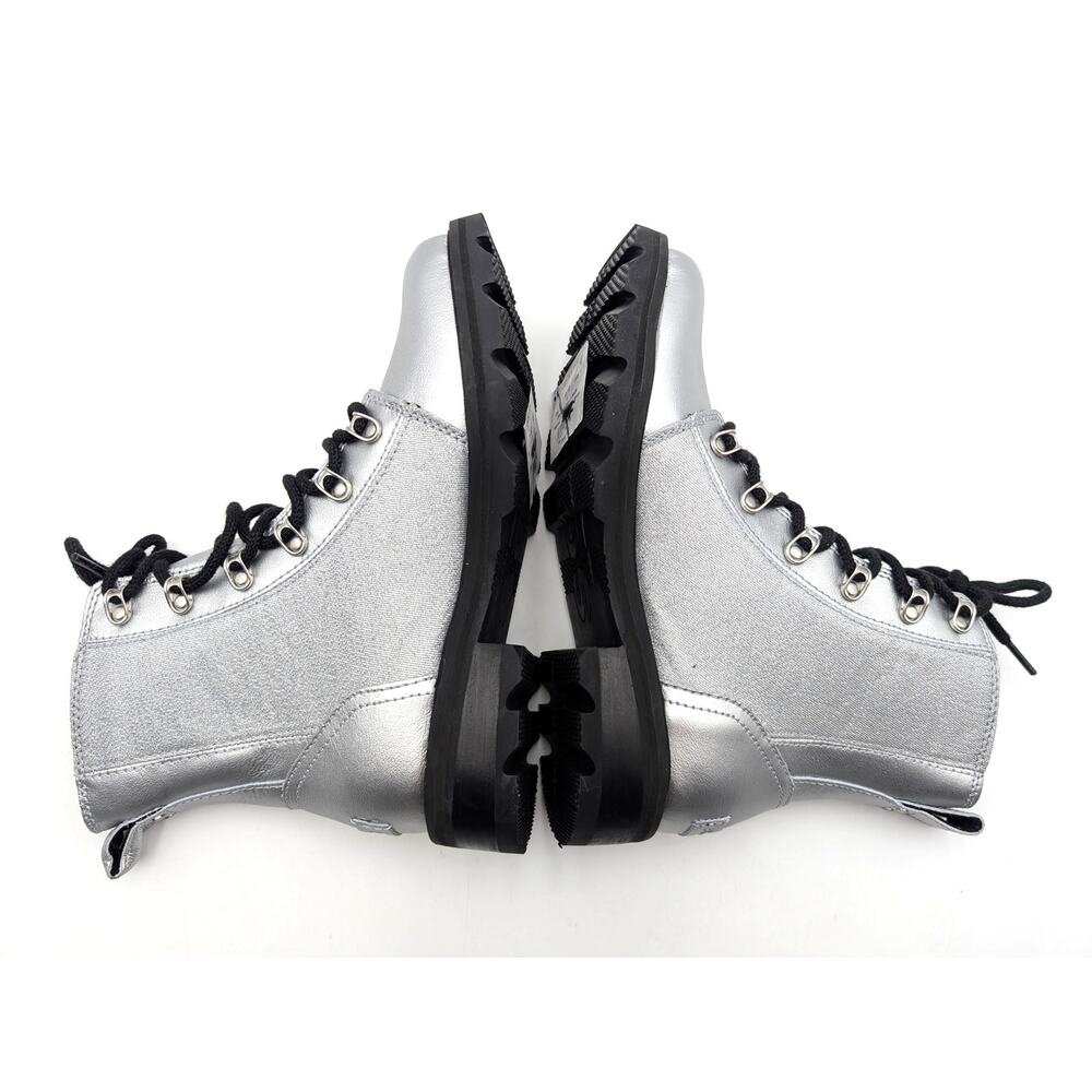 Sorel Lennox Lace-Up Ankle Boots Round Toe Women's Silver Metallic Size US8 EU39 - Picture 6 of 11